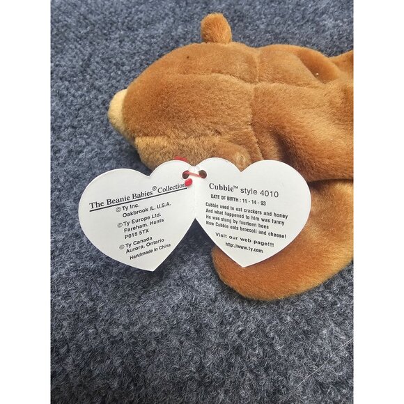 Ty Cubbie 1993 Beanie Babies Collectible Teddy Bear - Picture 7 of 7